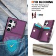 thumbnail image 6 of Allytechgroup Wallet Case Cover for Samsung Galaxy S25 Ultra, with Ring Holder Cards Slots Premium PU Leather TPU Back Cover Shockproof RFID Blocking Phone Case for Samsung Galaxy S25 Ultra,Deeppurple, 6 of 7