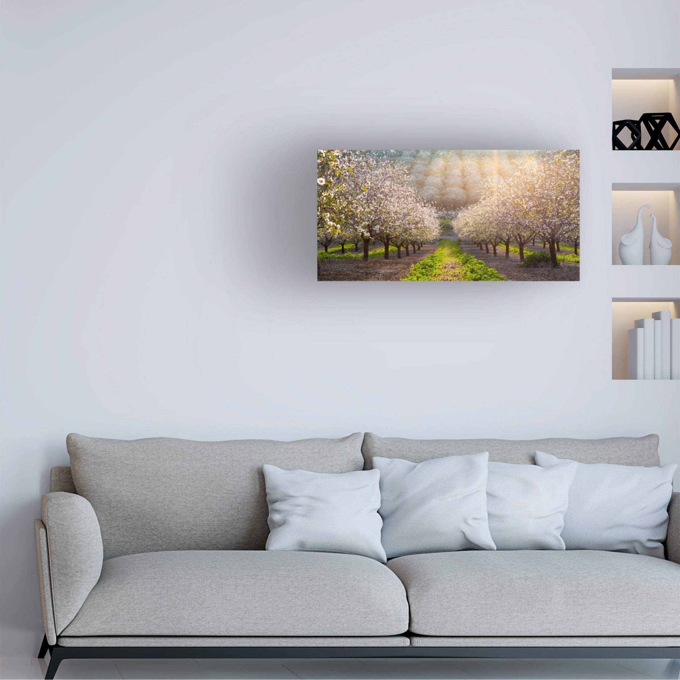 Canvas Wall Art - Azriel Yakubovitch 'Golden Almonds' Wall Art for Living Room, Bedroom, or Office Décor by Trademark Fine Art - 24 x 12 Inches