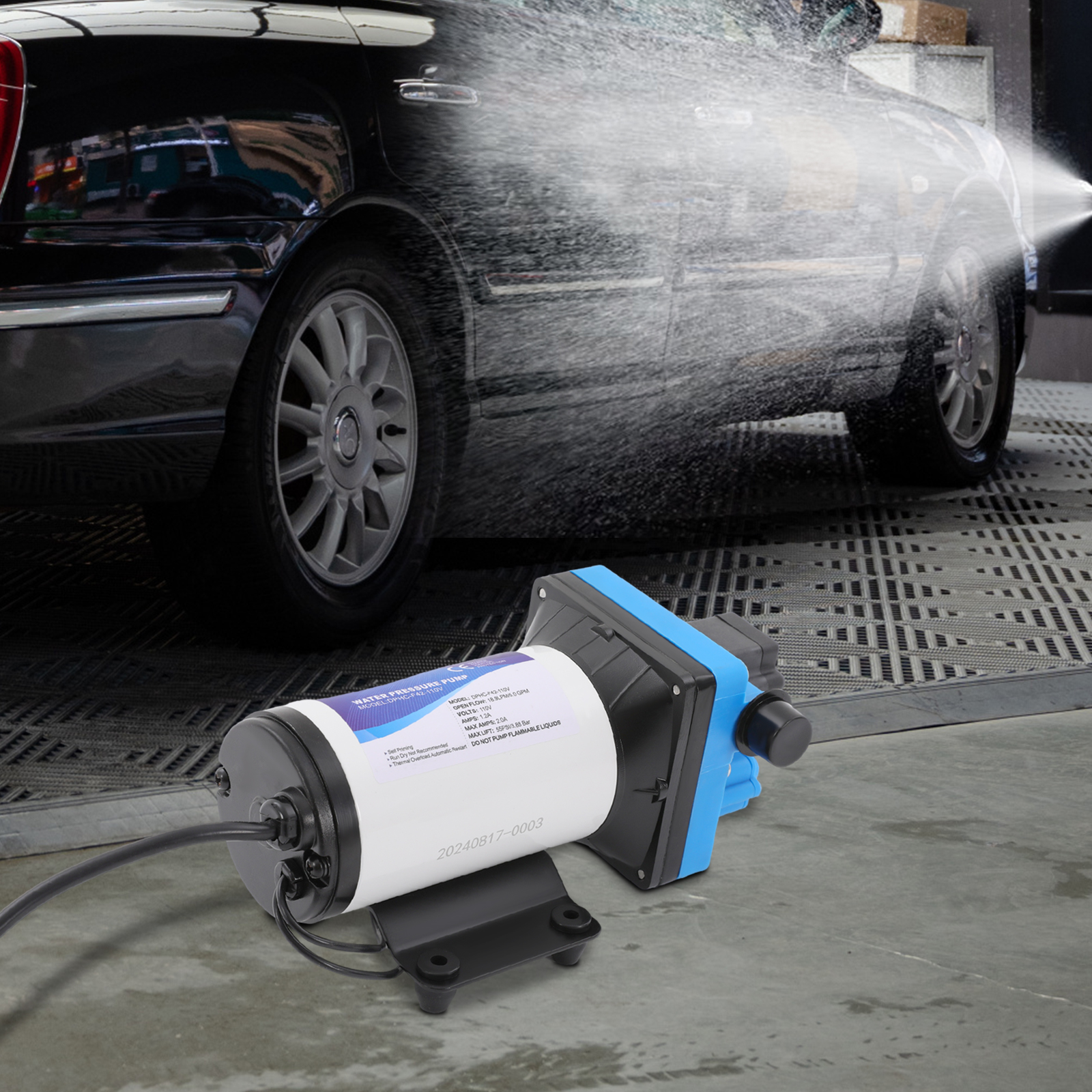 High-Efficiency Water Pump – 250W, 4.99 GPM, Pure Copper Motor, Automatic Start/Stop, Adjustable Pressure, Safe for Agricultural and Irrigation Use