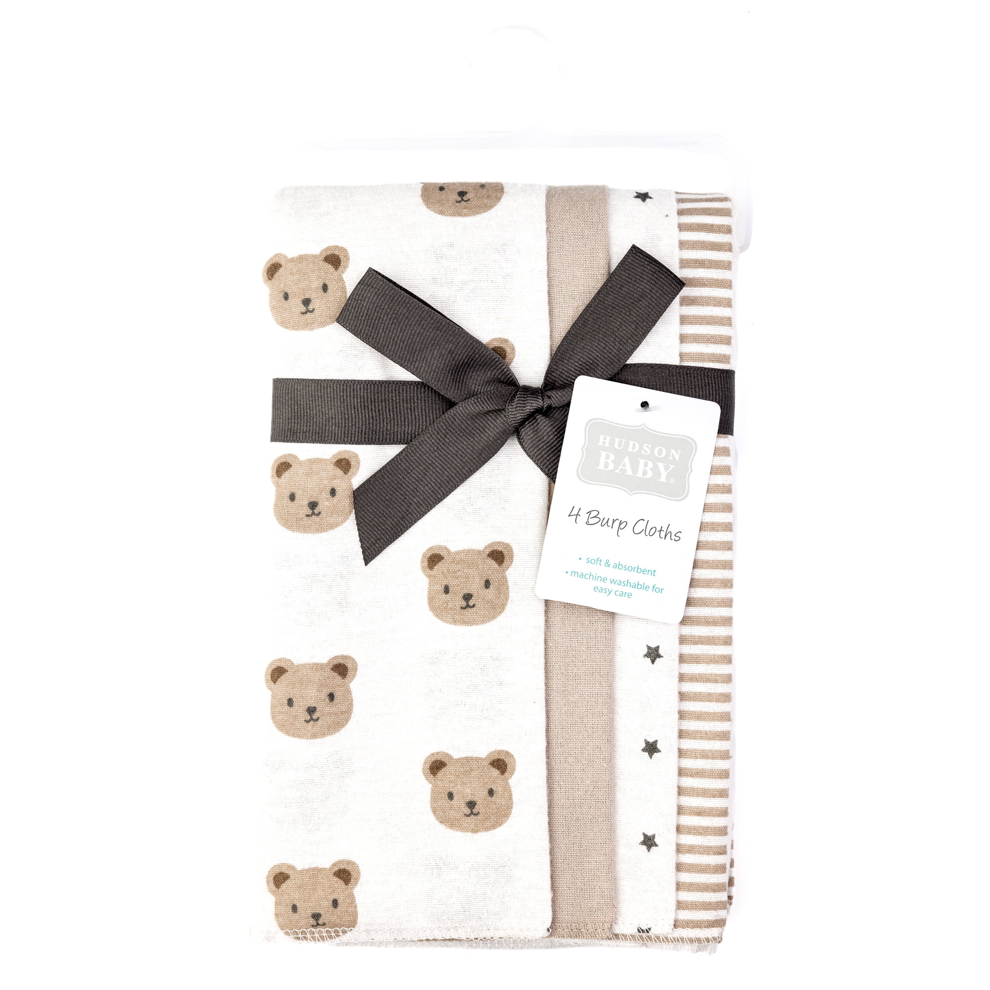 Hudson Baby Unisex Baby Cotton Poly Flannel Burp Cloths, Cozy Cutie, One Size