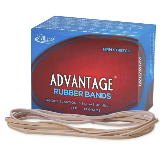 Alliance Rubber 27409 Advantage Rubber Bands Size #117B, 1/4 lb Box Contains Approx. 50 Bands (7" x 1/8", Natural Crepe)