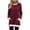 Wine, variant on Tqcoqu Women's Color Block Ribbed Knit Tunic Top,Crew Neck Long Sleeve Split Hem Casual Long Blouse with Side Pockets