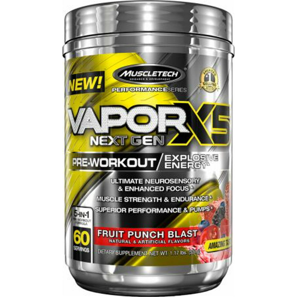 Vapor X5 Next Gen Pre Workout Powder, Explosive Energy Supplement