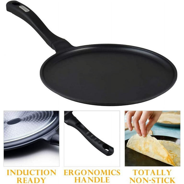 DIIG Non Stick Crepe Pan 11 Inch with Spreader Spatula, No Stick Pancake Pan  for Cooking, Griddle for Frying Egg, Steak, Crepe Cake, Omelette Pan with  Induction Bottom - Yahoo Shopping