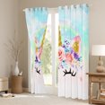 thumbnail image 3 of Castle Fairy Floral Unicorn Curtains Pack Of 2 (42X84 Each),Kawaii Rainbow Animal Curtains Blackout,Flower Magic Horse Bedroom Curtains,Breathable Home Decor, 3 of 6