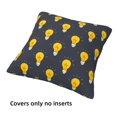 thumbnail image 3 of Throw Pillow Covers, Light Bulb Pattern grey Soft Square Pillow Cases with Invisible Zipper for Couch Bed Sofa, Farmhouse Fall Home Decor 18"x18", 3 of 7