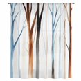 thumbnail image 2 of Blue Brown Tree Sheer Curtains 63 Inches Long, Watercolor Forest Art Light Filering Curtains, Breathable Simi Curtain Privacy Drapes for Living Room Bedroom Lightweight Window Treatment, 2 of 9