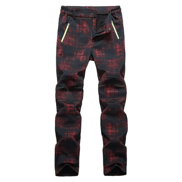 Pantalones de asalto para mujer más terciopelo para mantener el calor espesar rayas de camuflaje con pantalones de bolsillo pantalones largos de esquí Fridja hfkajh100929