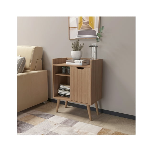 Mueble Multifuncional Con 1 Puerta Color Almendra