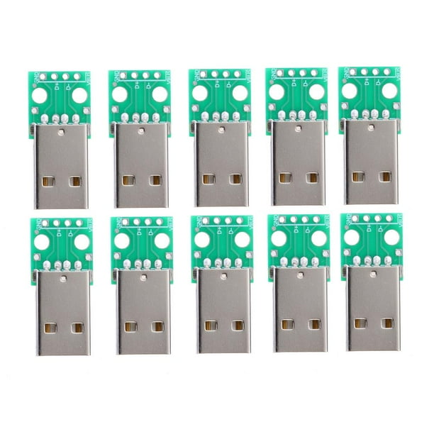 10 Uds tipo A USB macho a DIP 2,54mm placa PCB módulo adaptador de fuente de alimentación WDOplteas Para estrenar
