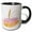 Black/White, variant on 3drose, Modern Purple, Pink, Gold, Brush Strokes Monogram K, 11oz Two-tone Red Mug