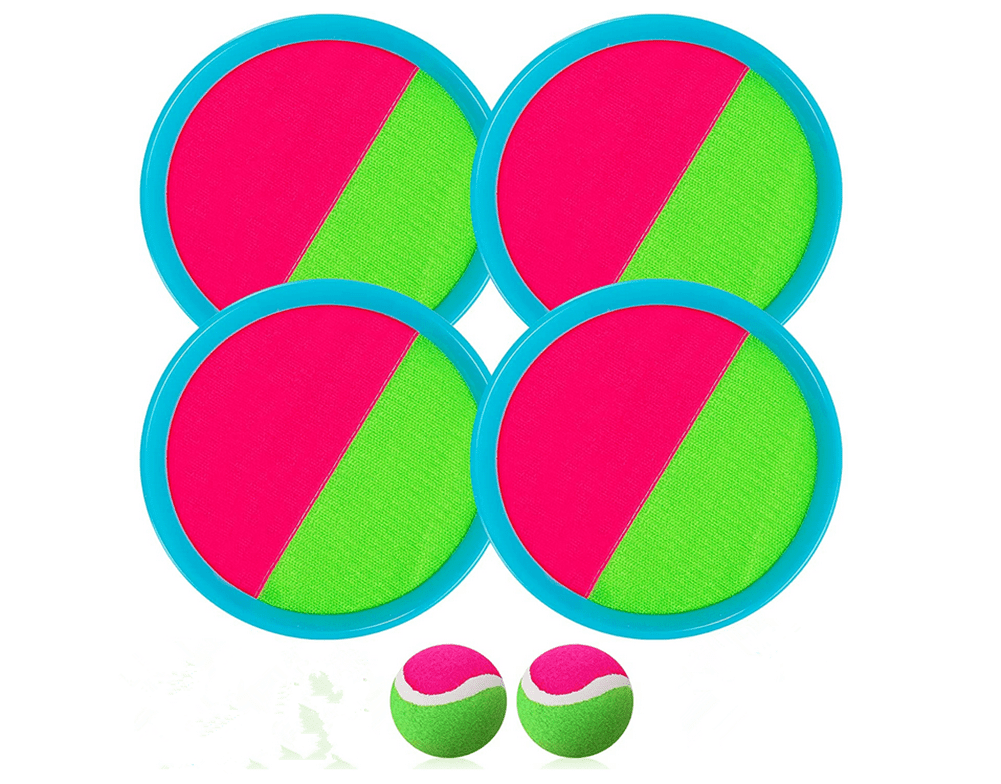 Toss and Catch Ball Set, Catch Game Toys for Kids, Beach Toys Paddle Ball Game Set with 4 Paddles and 2 Balls, Perfect Outdoor Games Sets for Backyards for Kids/Adults/Family, Blue