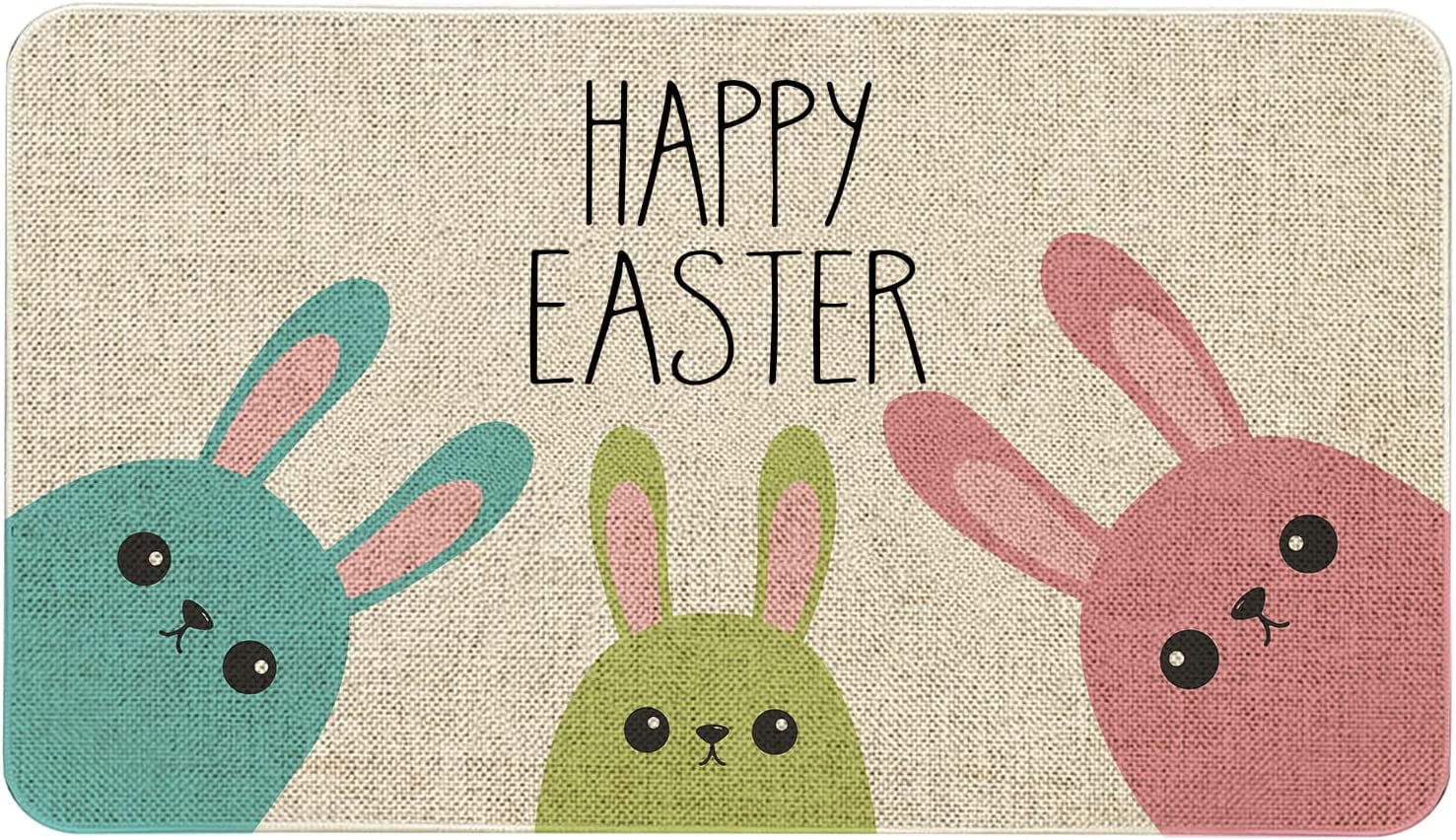 Mloabuc Easter Decor Door Mat Easter Bunny Hello Peeps Farmhouse