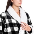 thumbnail image 3 of Bath Robe Sherpa Trim S/M White & Black Buffalo, 3 of 3
