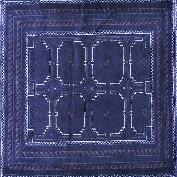 Ahgly Company Indoor Square Persian Blue Traditional Area Rugs, 8' Square
