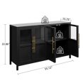 thumbnail image 3 of Storage Cabinet with Glass Doors 55" Large Buffet Cabinet with Storage, Multifunctional Accent Storage Cabinet Table for Kitchen Dining Room, Living Room, 3 of 9