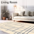 thumbnail image 2 of ODIKA 4'x6' Machine Washable Non-Slip Area Rug, Tranquil Maze Modernist Crosshatch High Traffic Rug, Beige, 660976, 2 of 7