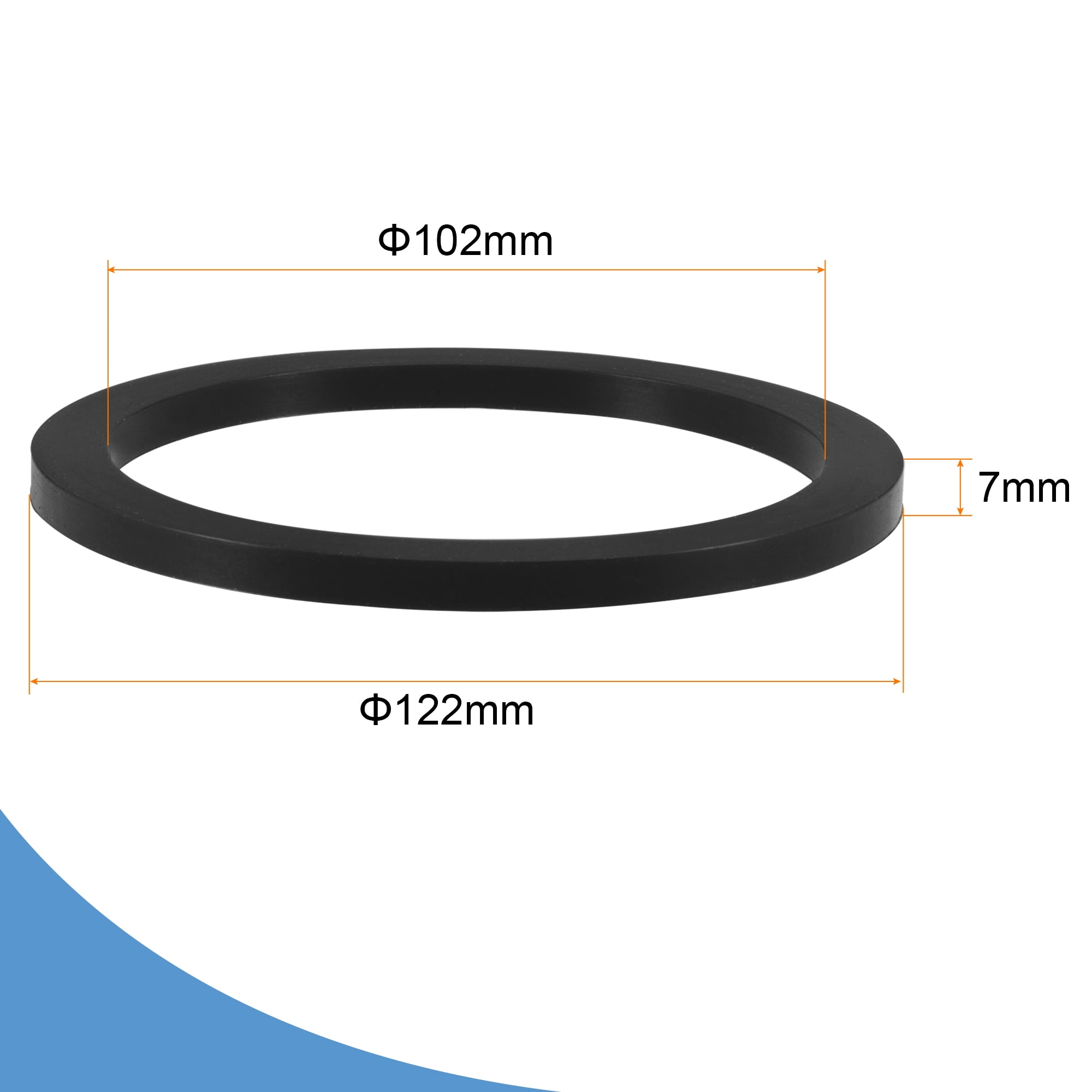 Unique Bargains Nitrile Rubber Flat Washer Gasket Black 4"