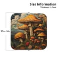 thumbnail image 2 of Zufioo Vintage Cloud Mushroom Print Leather Coaster Set, Decorative PVC Coasters 4-pack - Scald and Stain-resistant, Suitable for Home, Cafes, Restaurants-Square, 2 of 6