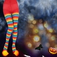 thumbnail image 2 of Medias de rayas multicolores para mujer Medias de Navidad Halloween Cosplay Pantimedias, 2 of 5