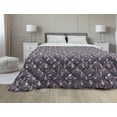 thumbnail image 1 of Island Down Alternative Comforter, Tropical Shores Foliage Palm Trees Monstera Leaves Beach Sunset Drawing, Microfiber Quilt for All Season, 5 Sizes, Violet Blue and White, by Ambesonne, 1 of 3
