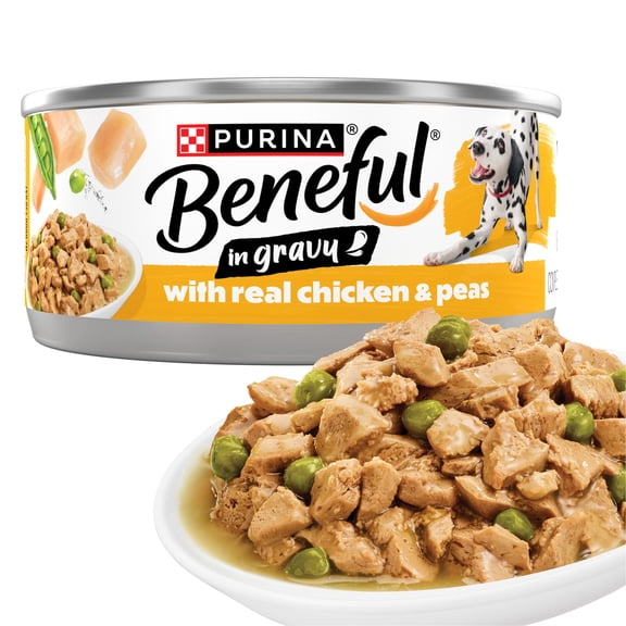 Purina Beneful With Chicken and Peas in Gravy Wet Dog Food, 5.5 oz, 12 Pack