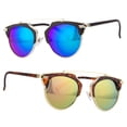 thumbnail image 2 of Retro Fashion Large Sunglasses Mirror Metal Aviator Real Brow Bar Chrome, 2 of 5