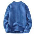 thumbnail image 4 of ZXLBBD Mens Fashion Solid Color Simple Crew Neck Sweater Sweater Casual Outdoor Versatile Daily Wear, 4 of 5