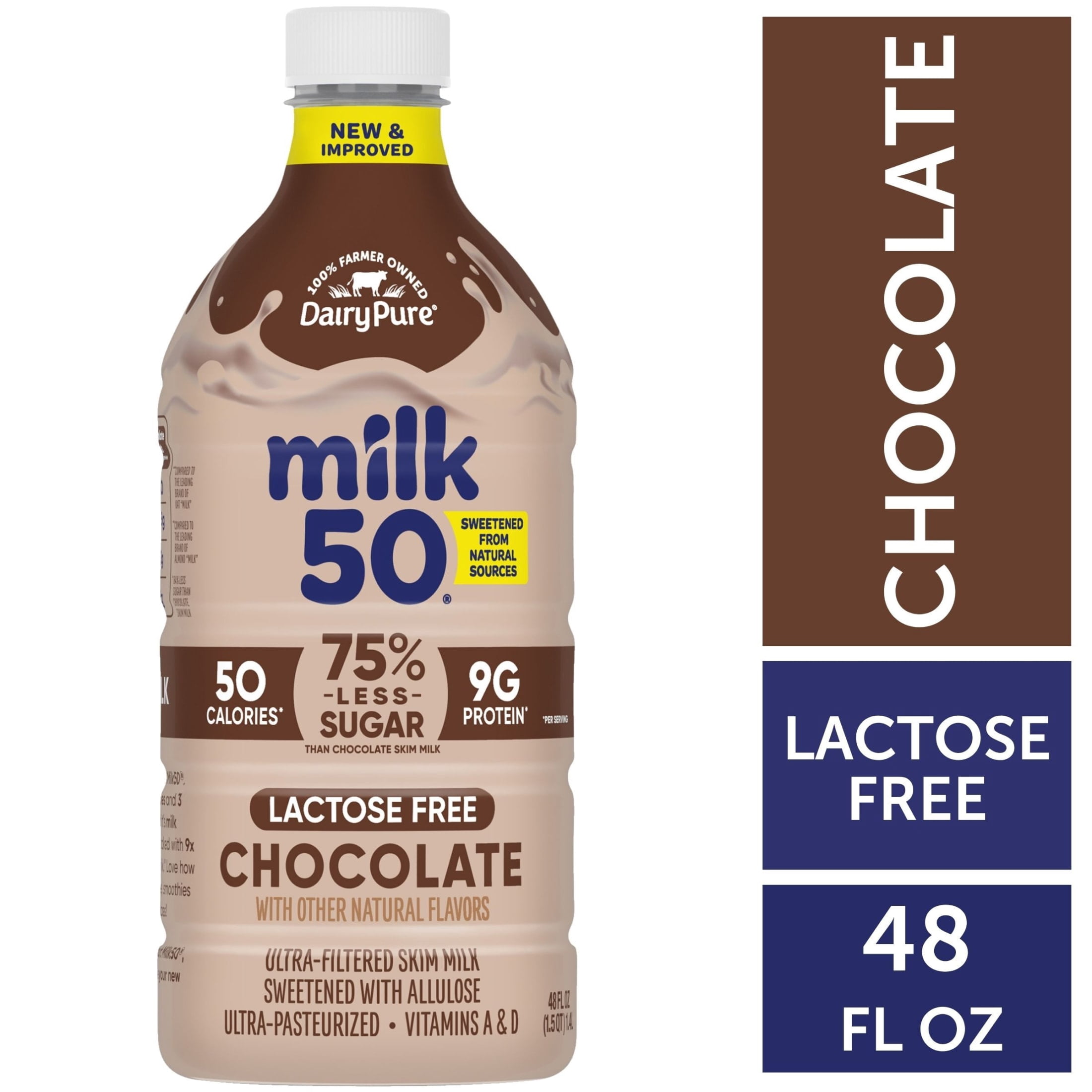 DairyPure Milk50 Chocolate Lactose Free Skim Milk, 48 Fl Oz