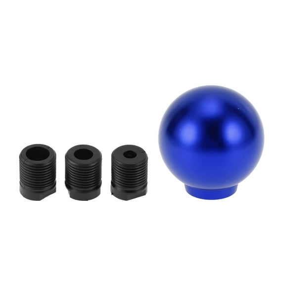 Unique Bargains Gear Shift Knob Aluminum Alloy Round Ball for Automatic and Manual Vehicle with 3 Adapter Blue 1 Set
