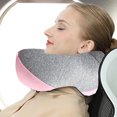 thumbnail image 4 of Linda almohada de cuello de espuma viscoelástica con funda de forro polar suave, almohada de viaje para niños y adultos, 4 of 5