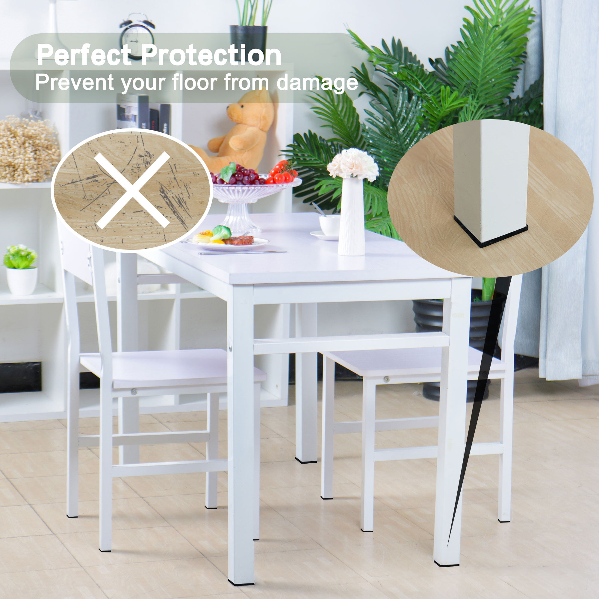 Details about   10Pcs U-Type Table Chair Leg Caps Feet Wrap Pads Floor Furniture Protectors Plug