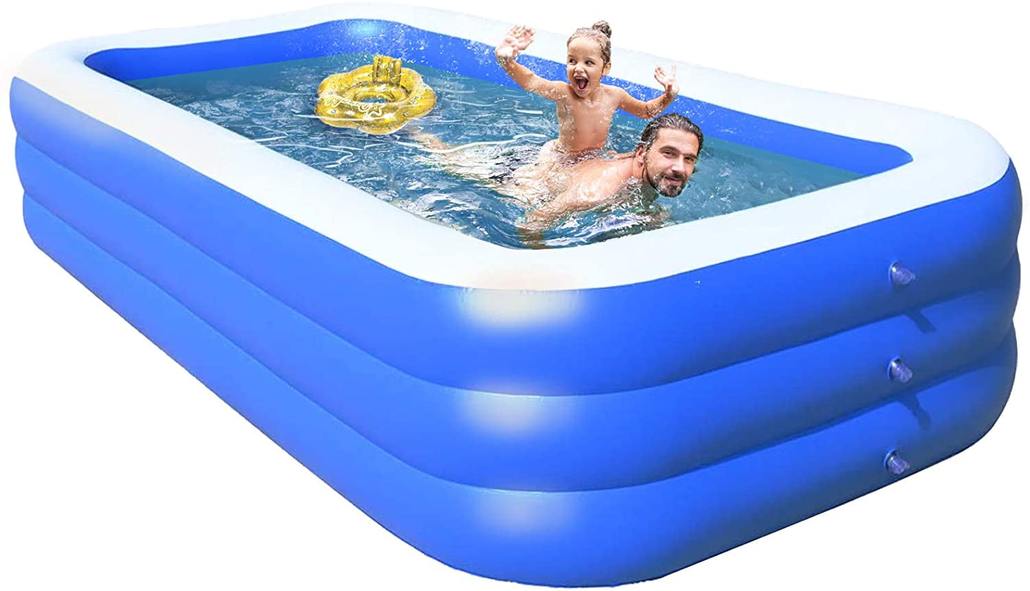 Swimming Pool for Kids and Adults 120x72x22in Kiddie Pool with Pump