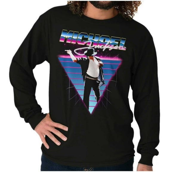Michael Jackson 80s Iconic Pop Pose Long Sleeve TShirt Men Women Brisco Brands S