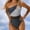Gray, variant on Women's One Shoulder Swimsuits Summer Womens Fashion One Piece Bathing Suits Color-blocking Backless Slimming Swimwear