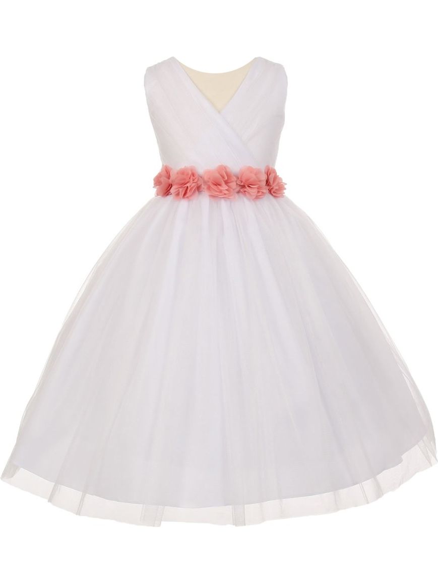 girls white chiffon dress