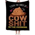 thumbnail image 6 of Funny Cow Throw Blanket Soft Cozy Fuzzy Warm Plush Flannel Lightweight Fleece Cow Gifts Decor for Women Men Adults Kids 50"X40", 6 of 6