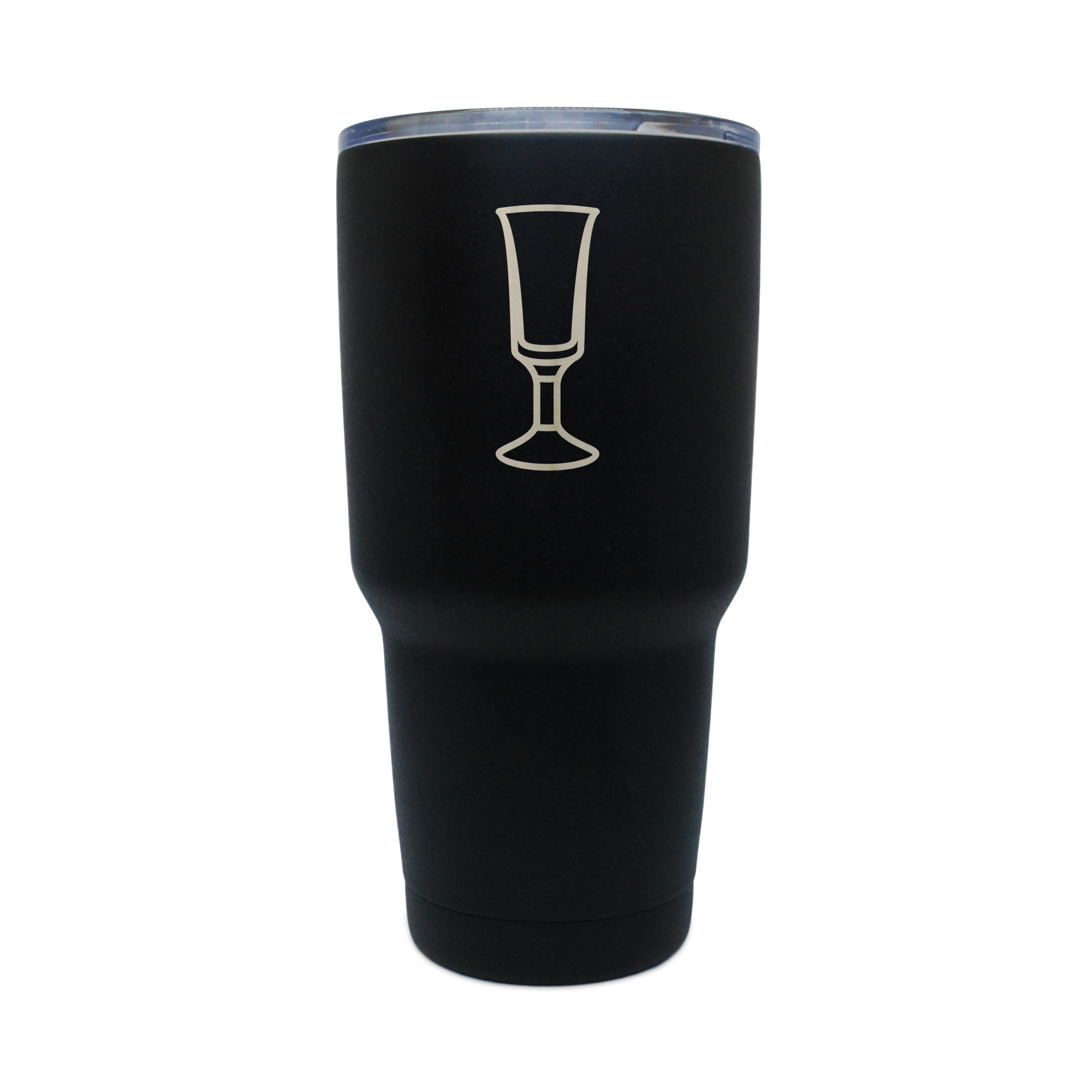 Cordial Glass Black Stainless Steel Tumbler, 30 Oz Insulated Tumbler, Laser Etched In Usa by BigSpool Distributors
