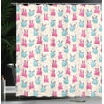 thumbnail image 3 of Ambesonne Kawaii Shower Curtain, Fun Cartoon Hearts, 69"Wx84"L, Pale Blue Pink Beige, 3 of 4