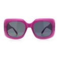 thumbnail image 4 of Womens Mod Thick Plastic Rectangle Designer Fashion Butterfly Sunglasses Purple - Black, 4 of 8