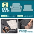 thumbnail image 2 of T Cushion Chair Slipcover Armchair Slipcover for Living Room Stretch Sofa Couch Cover Soft Armchair Cover Washable Furniture Covers with Individual T Cushion Seat Covers (Chair, Gray), 2 of 14
