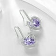 thumbnail image 5 of Juwaliy Women Drop Earrings June Birthstone Heart Alexandrite Butterfly Rose Jewelry 925 Sterling Silver Hook Earring Christmas Birthday Valentine's Day Gift, 5 of 10
