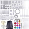 thumbnail image 1 of Juego de 83 piezas de moldes y herramientas para joyería de resina fundida de silicona con una bolsa de Almacenamiento negra para hacer manualidades de resina de joyería Diy, 1 of 5
