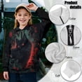 thumbnail image 6 of Uorisanigo Girls Oversized Sweatshirts Cool Black Cat Long Sleeve Lapel Zipper Sweatshirt Lightweight Quarter Zipper Pullover Jackets for Teen Girl School Athletic Tops Fall Clothes, 6 of 7