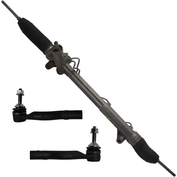 Detroit Axle - Front 3pc Suspension Kit for 03-07 Lincoln Town Car Ford Crown Victoria, 03-04 Mercury Marauder, 03-08 Grand Marquis, 1 Power Steering Rack & Pinion 2 Outer Tie Rods Replacement