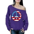 thumbnail image 1 of Awkward Styles Women's Peace Flag Patriotic Graphic Off Shoulder Tops Oversized Sweatshirt American Flag Peace Sign, 1 of 4