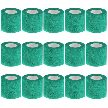 15pcs Tattoo Grip Tape Green, 2.95"x 5Yards Disposable Cohesive Tattoo Grip Cover Wrap Elastic Bandage Handle Grip Tube for Tattoo Machine Tattoo Grip Accessories