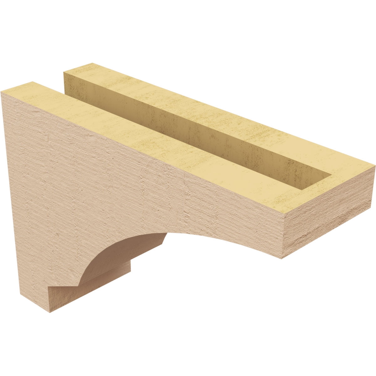 3"W x 9"D x 6"H Classic Moab Rough Cedar Woodgrain TimberThane Corbel, Primed Tan