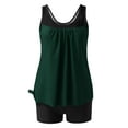 thumbnail image 4 of Fmbrln Womens Tankini Swimsuits Two Piece Modest Bathing Suit Color Block Tank Tops with Shorts, 4 of 5