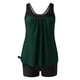 thumbnail image 5 of Trajes de baño Amzcrzy Tankini para mujer, trajes de baño, trajes de baño de dos piezas con control de abdomen, bikini conservador con espalda de tiras sólidas, traje de baño verde, L, 5 of 5